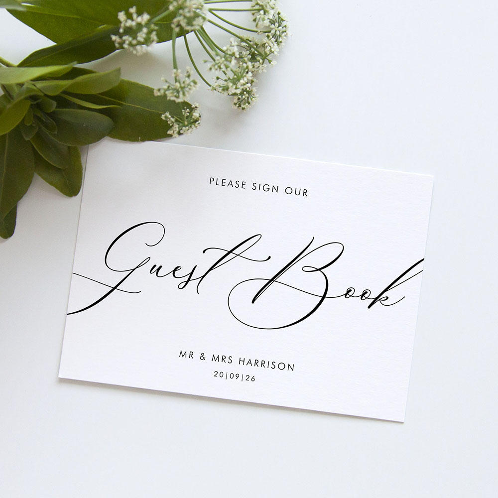 Guest Book Sign 'Calligraphy 1' Vintage Prints